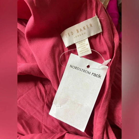 NWT Ted Baker Tulip Pink Paneled Midi Tea Dress - Picture 9 of 10